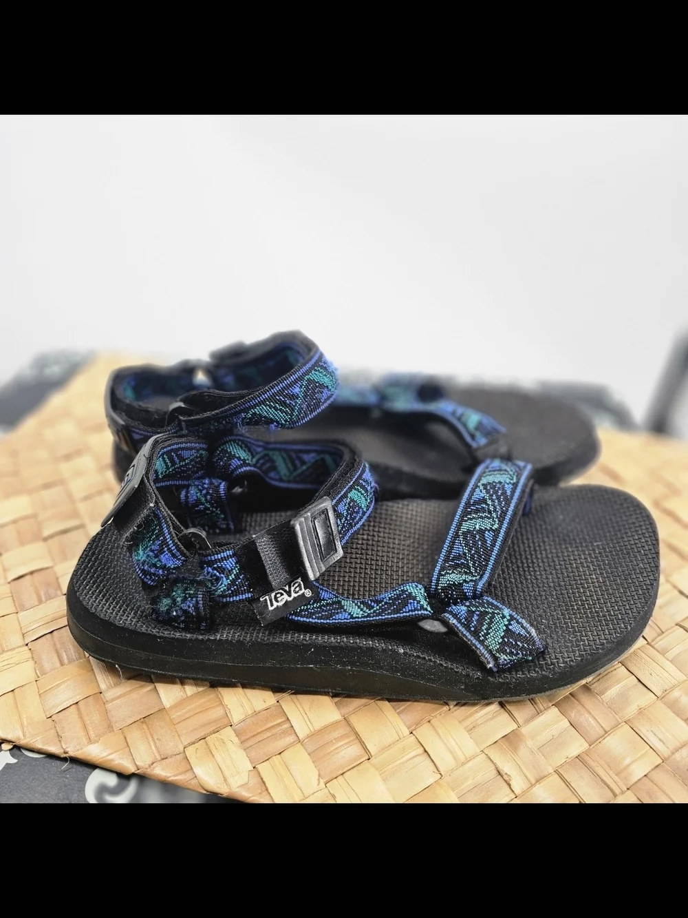Teva Sandals Men Black Blue Size 10